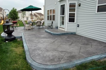 stamped and colored concrete patio