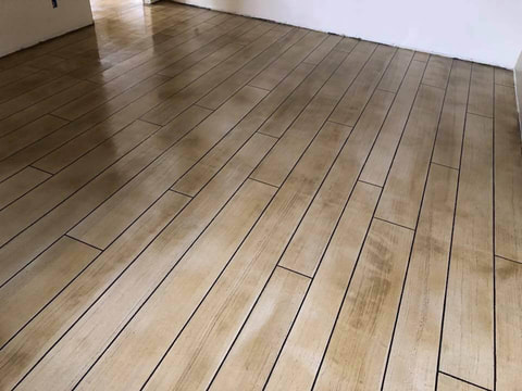 colored wood plank floor
